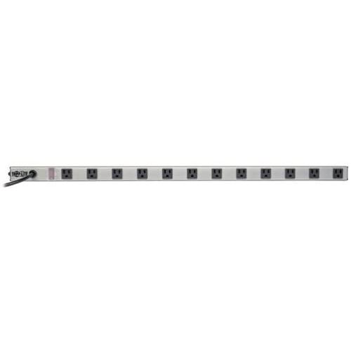 Tripp Lite 12 Right Angle Outlet Bench & Cabinet Power Strip, 36 in. Length, 15ft Cord with 5-15P Plug (PS3612RA) Black/Gray