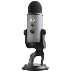Blue Yeti USB Mic for Recording & Streaming on PC and Mac, 3 Condenser Capsules, 4 Pickup Patterns, Headphone Output and Volume Control, Mic Gain Control, Adjustable Stand, Plug & Play - Slate