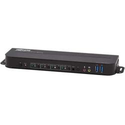 Tripp Lite 4 Port DisplayPort USB KVM Switch, Quad Port DP USB KVM Switch, 4K 60 Hz, HDR, HDCP 2.2, DP 1.4, USB 3.0 Cables, Black (B005-DPUA4)