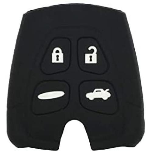 SEGADEN Silicone Cover Protector Case Holder Skin Jacket Compatible with SAAB 9-3 9-5 4 Button Remote Key Fob CV2760 Black
