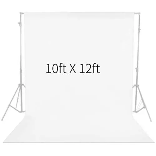 Neewer 10 x 12FT / 3 x 3.6M PRO Photo Studio Fabric Collapsible Backdrop Background for Photography,Video and Televison (Background ONLY) – White