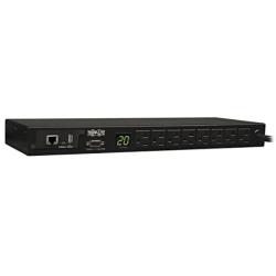 Tripp Lite 1.9kW Single-Phase Monitored PDU, 120V Outlets (8 5-15/20R), L5-20P/5-20P Adapter, 12 ft. Cord, 1U Rack-Mount, LX Platform Interface, TAA (PDUMNH20)