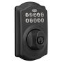Schlage BE365 CAM 622 Keypad Electronic Deadbolt, Matte Black