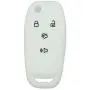 SEGADEN Silicone Cover Protector Case Holder Skin Jacket Compatible with FORD Fusion 4 Button Flip Remote Key Fob CV2711 White