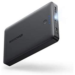 Upgraded Power Bank RAVPower 16750mAh Portable Charger Ultra-Compact External Battery Pack with 4.5A Max Output Phone Charger 2 USB Ports & Flashlight for iPhone 12 Mini Pro Max 11 SE Samsung Galaxy