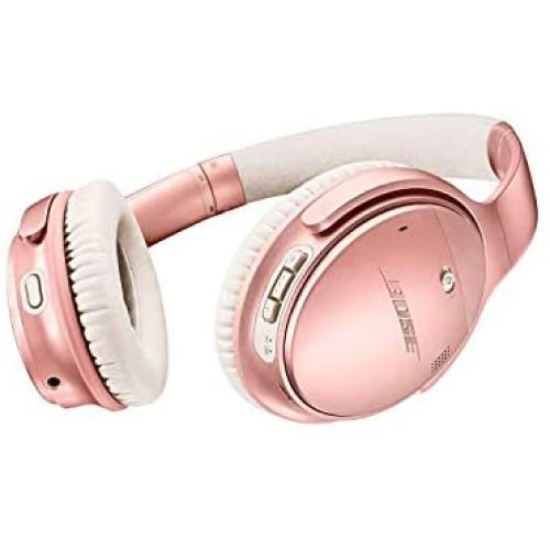 Bose QuietComfort 35 II Wireless Bluetooth Headphones, Noise-Cancelling, with Alexa voice control, enabled with Bose AR - Rose Gold Renewed