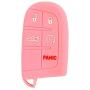 EXUNTECH 2Pcs 5 Buttons Silicone Smart Key Fob Skin Cover Case Protector Keyless Jacket Remote Holder for Jeep Grand Cherokee Dodge Challenger Charger Dart Durango Journey Chrysler 300,Black Pink