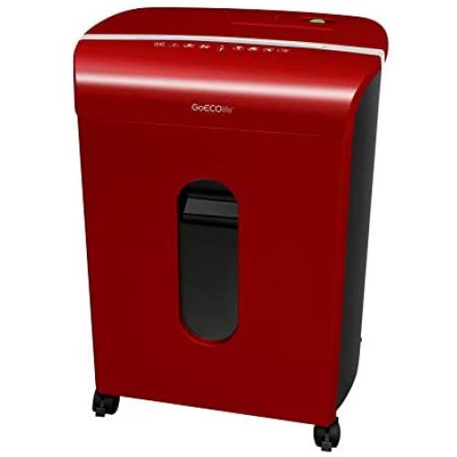 GoECOlife GMW120PA-RED Limited Edition 12-Sheet High Security Microcut Paper Shredder Red Shredder