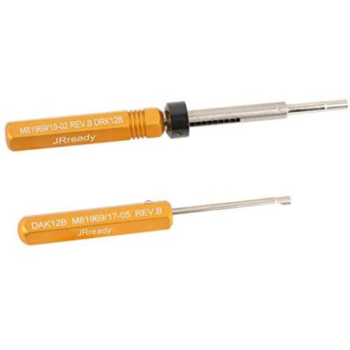 JRready ST5107 Insertion Extraction Tool Set DAK12B(M81969/17-05)&(DRK12B M81969/19-02) Installing Tool Removal Tool,Size 12
