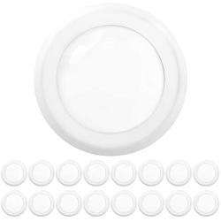 Sunco Lighting 16 Pack 5 Inch / 6 Inch Flush Mount Disk LED Downlight, 15W=100W, 4000K Cool White, 1050LM, Dimmable, Hardwire 4/6'' Junction Box, Recessed Retrofit Ceiling Fixture