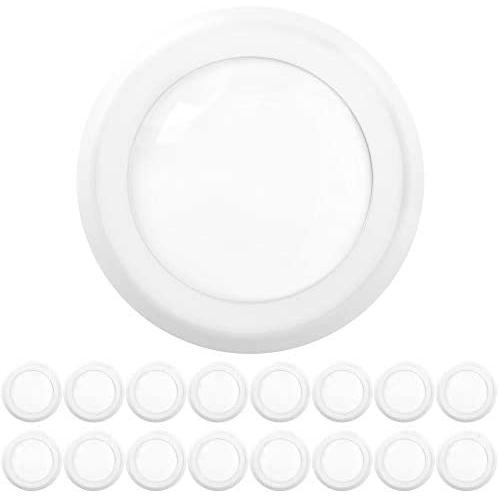 Sunco Lighting 16 Pack 5 Inch / 6 Inch Flush Mount Disk LED Downlight, 15W=100W, 4000K Cool White, 1050LM, Dimmable, Hardwire 4/6'' Junction Box, Recessed Retrofit Ceiling Fixture