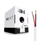 Next 14/2 Plenum Speaker Wire - 14 AWG/Gauge 2 Conductor - UL Listed in Wall (CL2P/CL3P/CMP) Rated - Oxygen-Free Copper (OFC) - 500 Foot Bulk Cable Pull Box - White