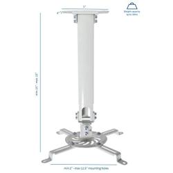 VIVO Universal Extending Ceiling Projector Mount, Height Adjustable Projection, White, MOUNT-VP02W
