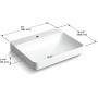 Kohler K-2660-1-0 Vitreous china Above counter Rectangular Bathroom Sink, 25.512 x 20.472 x 9.843 inches, White