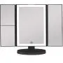 Beautyworks Backlit Makeup Vanity Mirror 36 LED Lights Touch-Screen Light Control, Tri-Fold 1/2/3X Magnification, Portable High-Definition Clarity Cosmetic Light Up Magnifying Mirror (Midnight Black)