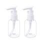 6 Pack Transparent Travel Bottles Pump Bottle Lotion Dispenser Bottle Set with Small Funnel for Flight, Airport, Holiday (White, 50 ml)