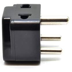 Orei 2 in 1 USA to India Adapter Plug (Type D) - 2-Pack, Black - Will Not Convert Voltage
