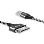 AGVEE Unbreakable Nylon Braided [3 Pack 3ft 6ft 10ft] 30 Pin Heavy Duty Fast Charger Cable, Slim Metal Shell End Case Friendly Charging Data Sync Cord for Phone 4/4S, Pad 1/2/3, Gray