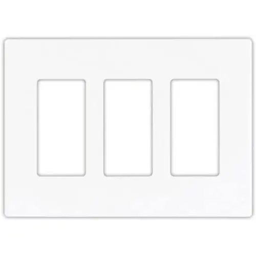 EATON 9523WS Aspire 9523 Decorative Mid Size Screw less Wall Plate, 3 Gang 4-1/2 In L X 6.37 In W 0.08 In T, Satin, White