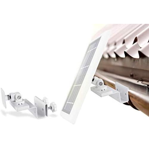 Wasserstein Gutter Mount Compatible with Ring, Arlo, Blink, Reolink Cams & Compatible Solar Panels (1 Pack, White)