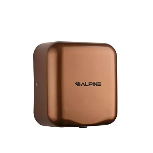 Alpine Hemlock Automatic High Speed Hand Dryer - Heavy Duty Stainless Steel - Commercial High Speed Hot Air Hand Blower | 1800Watts | 110-120Volts | Quick & Easy Installation (Coffee)