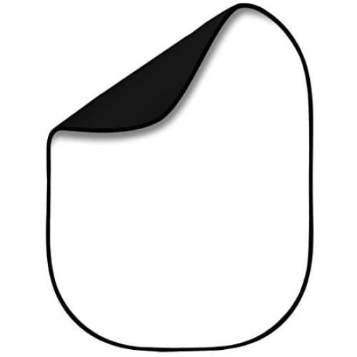 Fovitec Reversible Black and White Double-Sided Muslin Pop-Up Backdrop 5x6.5 for Headshot and Portrait Photography, Vlogging and Video Conferencing