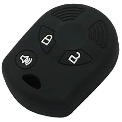 SEGADEN Silicone Cover Protector Case Holder Skin Jacket Compatible with FORD 3 Button Remote Key Fob CV2705 Black