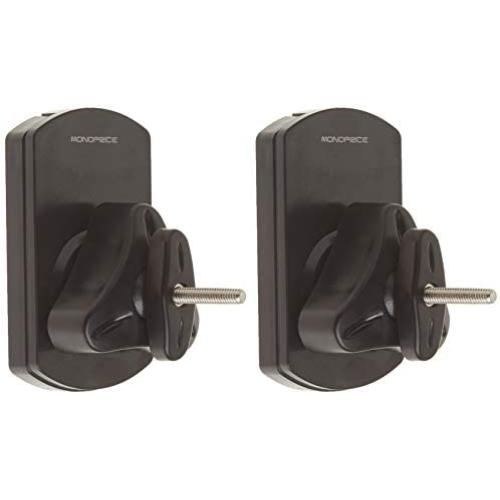 Monoprice Low Profile 22 lb. Capacity Speaker Wall Mount Brackets (Pair) Black