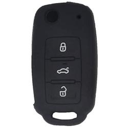 LemSa 2Pcs Silicone Keyless Entry Remote Car Smart Key Fob for VW Volkswagen Jetta GTI Passat Golf Tiguan Touareg Beetle, Black/Pink