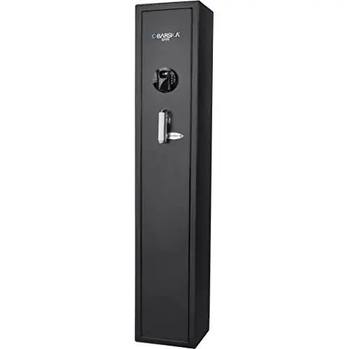BARSKA AX12760 Keypad Biometric Fingerprint 4 Position Rifle Safe 1.83 Cubic Ft, Black