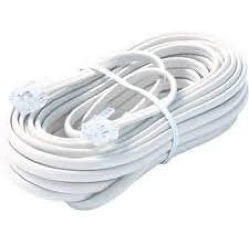 Bistras 25 Ft 4C Telephone Extension Cord Cable Line Wire, for Any Phone, Modem, Fax Machine, Answering Machine, Caller ID, White