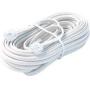 Bistras 25 Ft 4C Telephone Extension Cord Cable Line Wire, for Any Phone, Modem, Fax Machine, Answering Machine, Caller ID, White