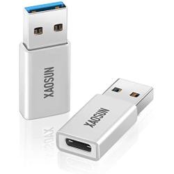 [10Gbps] USB to USB C Adapter (2 Pack) - XAOSUN USB-A to USB-C Adapter - Support One-Sided Superfast Data Transmission & 100W Fast Charging - Compatible with Laptops, PC, Chargers, Oculus Quest Link