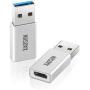 [10Gbps] USB to USB C Adapter (2 Pack) - XAOSUN USB-A to USB-C Adapter - Support One-Sided Superfast Data Transmission & 100W Fast Charging - Compatible with Laptops, PC, Chargers, Oculus Quest Link