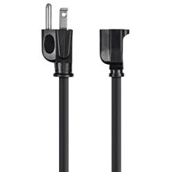 Monoprice 6ft 16AWG Power Extension Cord Cable - SJT 16/3C NEMA 5-15P TO NEMA 5-15R (13A/125V) AP301+SP506 - Black