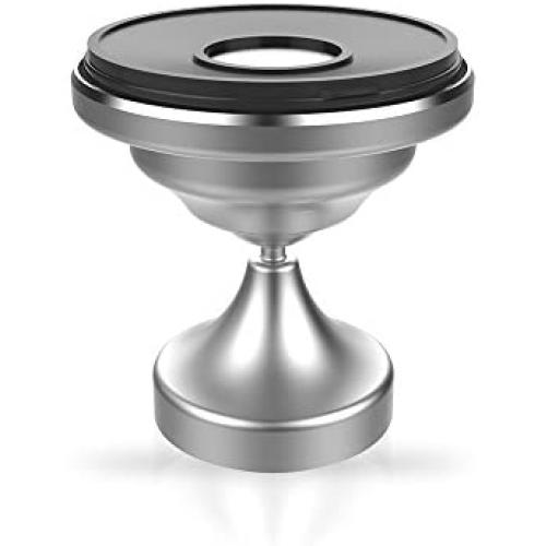 QIAOBA Universal Round Chassis Sticker Non Magnetic Micro Suction Vehicle Mobile Phone Mount Car Support Holder iPhone 7/8/X,Samsung Galaxy Others Electronic Product (Silvery)