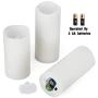 Flameless Candles,Salipt LED Flickering Candles Set of 10 (H 4'' 5'' 6'' 7'' xD 2.2'') Waterproof Flameless Candles, Resin Plastic, Indoor Outdoor Use,White