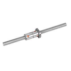 TEN-HIGH Double Nuts Ball Screw CNC Parts DFU1605 NUT, 1pcs Ball Screw + 2pcs Nuts + No End Machining, Diameter 16mm Lead 5mm Length 120mm