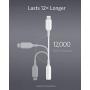 Anker 3.5mm Audio Adapter with Lightning Connector, MFi Certified Lightning to Female 3.5mm Dongle, Supports Volume Control and Mic for Headphones, Earphones, Earbuds, and More.