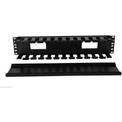 Raising Electronics 19 Inch 2U Rack Mount Cable Management Unit 12 Slots with Panel Plastic