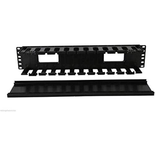 Raising Electronics 19 Inch 2U Rack Mount Cable Management Unit 12 Slots with Panel Plastic