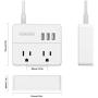 Power Strip with USB 2-Pack, NTONPOWER Travel Power Strip, 2 Outlets and 3 USB Ports Desktop Charging Station, 5ft Extension Cord, Compact for Cruise Ship, Nightstand and Office - White