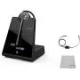 Polycom Compatible Jabra Engage 75 Wireless Headset Bundle with EHS Adapter, 9555-583-125-PLY | VVX and Soundpoint Phones, Bluetooth, PC/MAC, USB, Skype for Business (Convertible - EHS - Cloth)