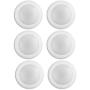 (6 Pack) 7.5'' Flush Mount Dimmable LED Disk Light, 15W (120W Equivalent), 120V, 5000K Bright White, White Trim, ETL Listed - Suitable for Wet Locations - 4/6'' J-Box
