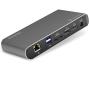 Plugable Thunderbolt 3 and USB C Dock with 60W Charging, Compatible with MacBook/MacBook Pro and Windows Laptops, Dual DisplayPort, 2X USB-C, 3X USB 3.0, Gigabit Ethernet, Audio Jack - Horizontal