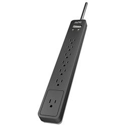 APC Surge Protector Power Strip, PE76, 1440 Joule, Flat Plug, 7 Outlet Strip Black
