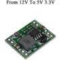 Boscoqo Mini MP1584RN DC-DC Buck Converter Adjustable Voltage Regulators Step Down Module Board 5 Pack from 12V to 5V 3.3V from 24V to 12V 9V 5V 3V Stable Output 3A Power Led Battery Cooling Fans