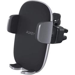 AUKEY Cell Phone Holder for Car Air Vent Car Phone Holder Compatible with iPhone 11/ Xs/XS Max / 8/7 / 6, Google Pixel 3 XL, Samsung Galaxy S9+, and Other Phones, Gray