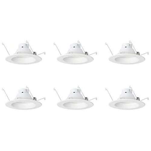 AmazonCommercial 120 Watt Equivalent, 5/6-Inch Recessed Downlight, Dimmable, CEC Compliant, Energy Star, Round LED Light Bulb | Daylight, 6-Pack