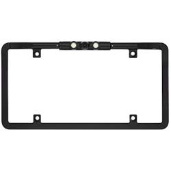 BOYO VISION Ultra-Slim Full-Frame License-Plate Camera with LED Lights and Trajectory Parking Lines (Black), One Size